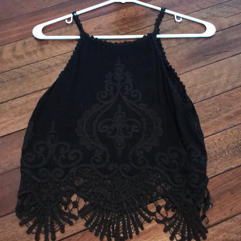 Black high neck tank
